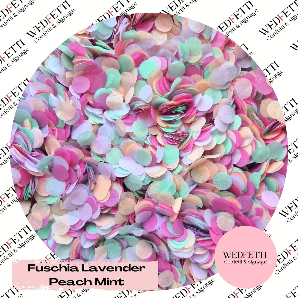 Slow falling paper Confetti - Fuschia Lavender Peach Mint
