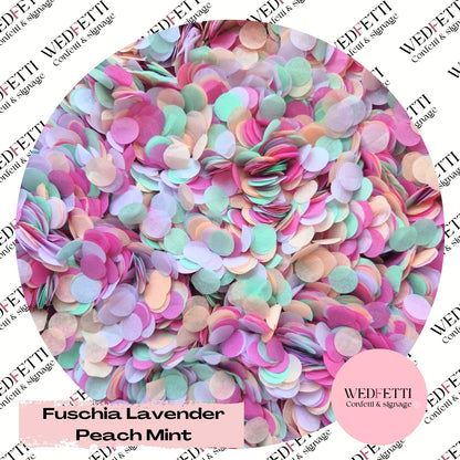 Slow falling paper Confetti - Fuschia Lavender Peach Mint