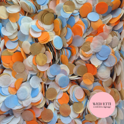 Circles Large 2.5cm Biodegradable - 2 Orange DB Ivory Gold