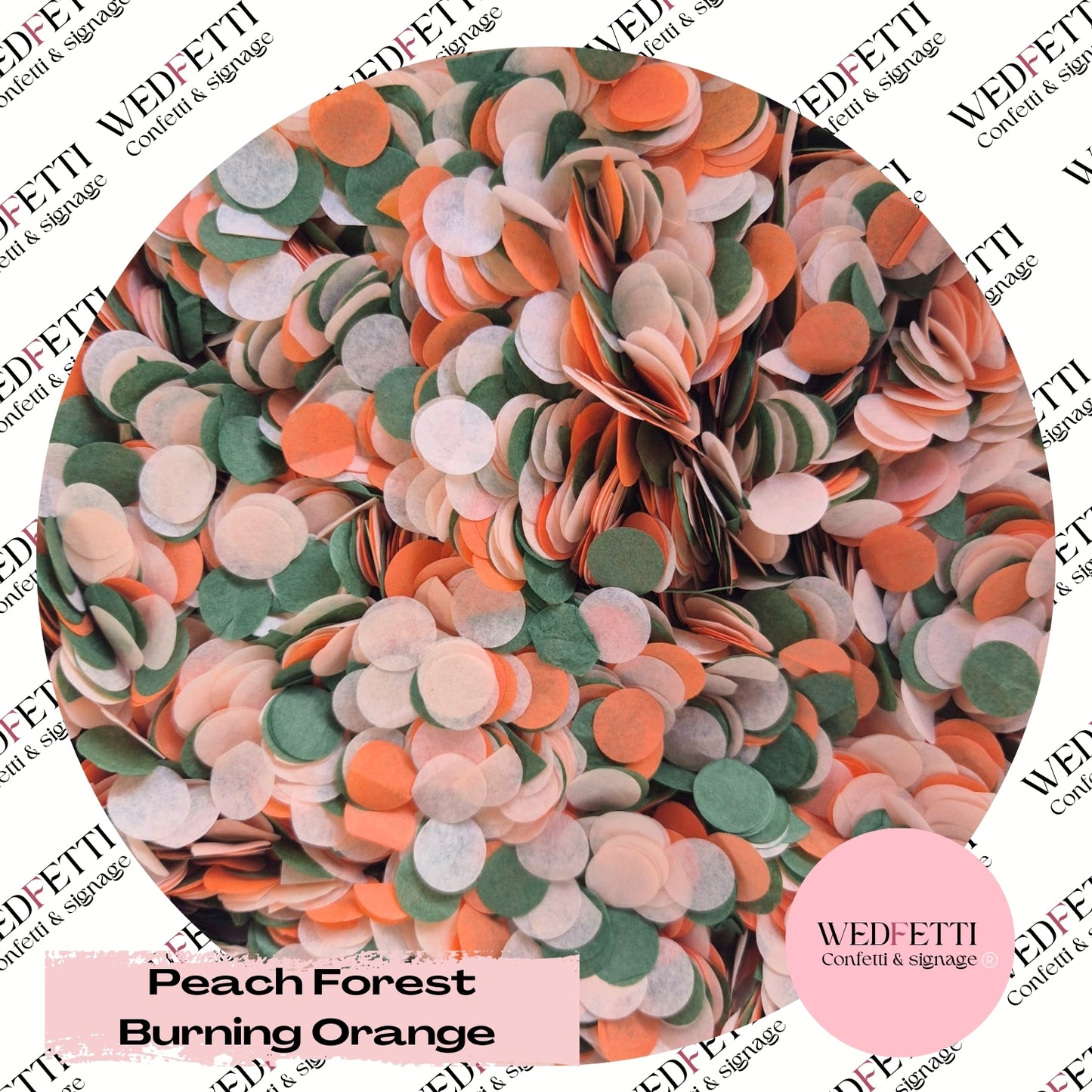 Slow falling paper Confetti - Peach Forest Burning Orange