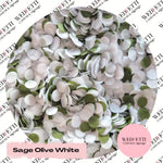 Slow falling paper Confetti - Sage Olive White