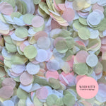 Circles Large 2.5cm Biodegradable - Light Sage White Ivory Pink