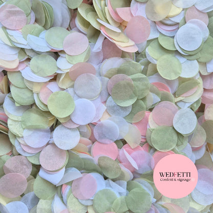 Circles Large 2.5cm Biodegradable - Light Sage White Ivory Pink