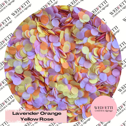 Slow falling paper Confetti - Lavender Orange Yellow Rose