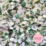 Slow falling paper Confetti - Olive Light Ivory white dark Green