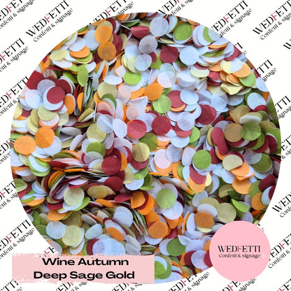 Slow falling paper Confetti - Wine Autumn Deep Sage Gold