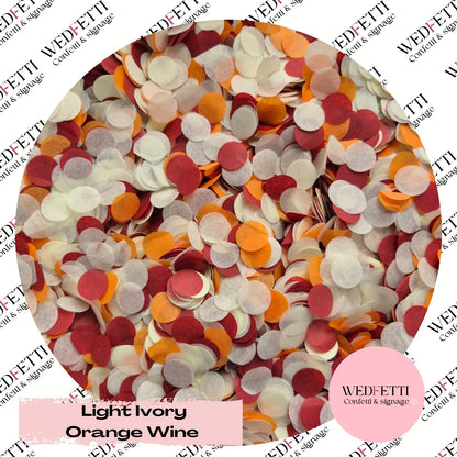 Slow falling paper Confetti - Light Ivory Orange Wine