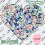 Paper Confetti hearts 1.5cm - 3 Blue Rose Mint White