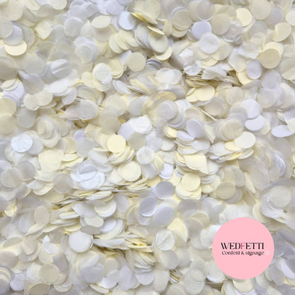 Slow falling paper Confetti - Light Ivory Shimmer white