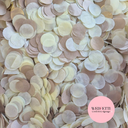 Circles Large 2.5cm Biodegradable - Light Rose Gold Light Ivory