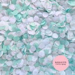 Slow falling paper Confetti - Blue Mint White
