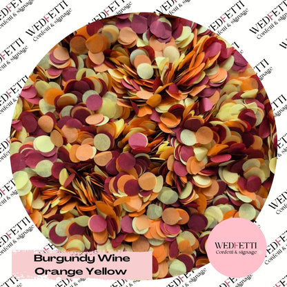Slow falling paper Confetti - Burgundy Wine Orange Yellow