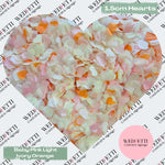 Paper Confetti hearts 1.5cm - Baby Pink Light Ivory Orange