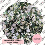 Slow falling paper Confetti - Olive Sage Forest Light Ivory