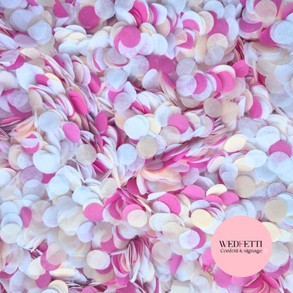 Slow Falling Paper Confetti - Lightest Pink, FUSCHIA & White