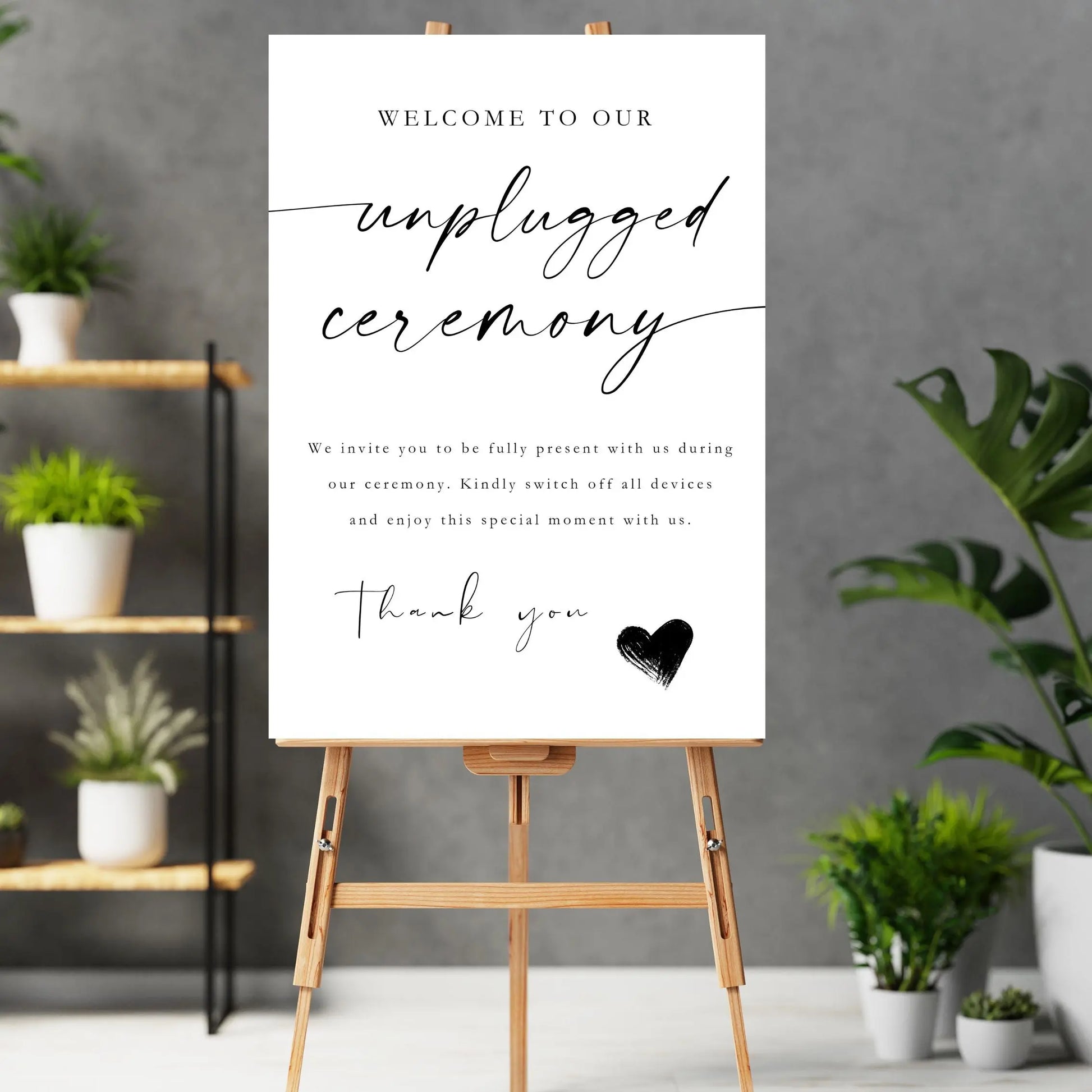 Unplugged ceremony sign WedFetti