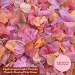 Petal Confetti hydrangea - Light Purple Peach Dusty Pink Rose