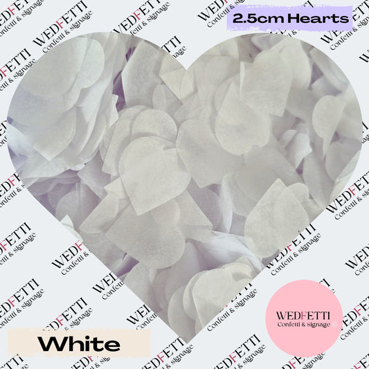 Biodegradable paper Confetti hearts - White