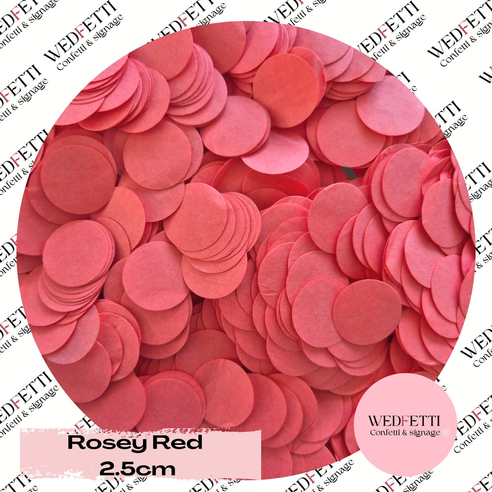 Circles Large 2.5cm Biodegradable - Rosey Red
