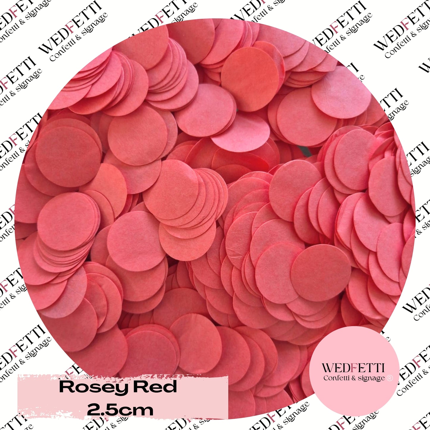Circles Large 2.5cm Biodegradable - Rosey Red