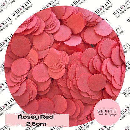 Circles Large 2.5cm Biodegradable - Rosey Red