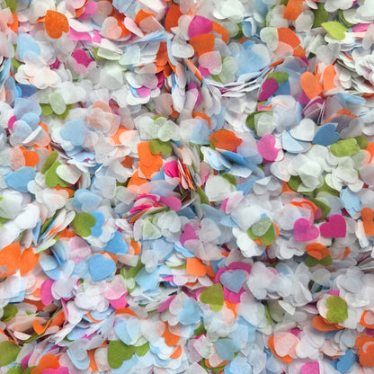 Paper Confetti hearts 1.5cm - Deep Sage Fuschia Burnt orange Dusty Blue white
