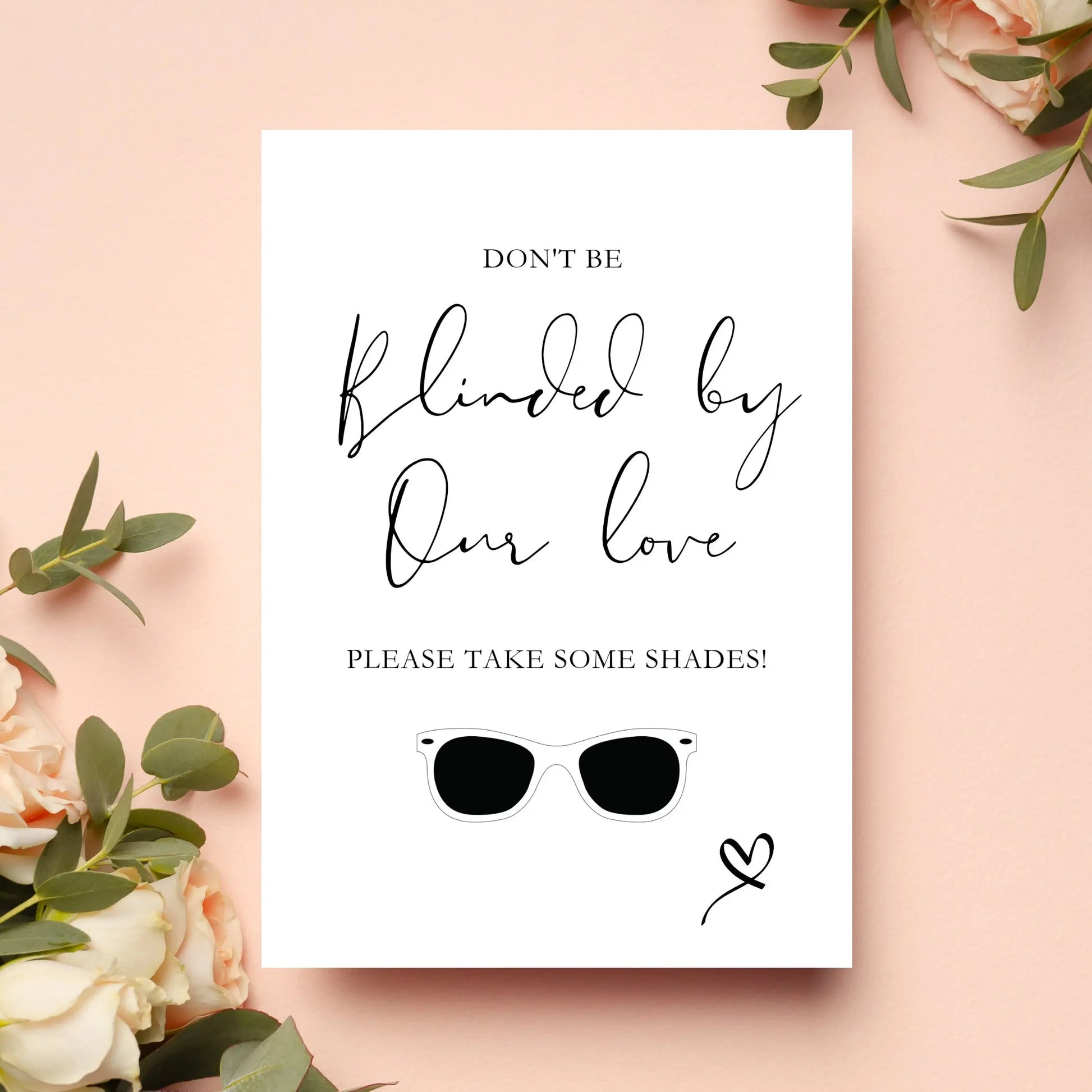 Sunglasses sign WedFetti