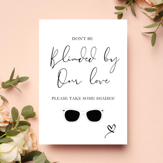 Sunglasses sign WedFetti