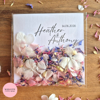 Ready to go Petal Confetti packs - Fully Compostable Packaging