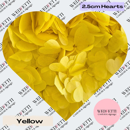 Biodegradable paper Confetti hearts - Yellow