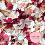 FlutterFly® Petal Confetti - Burgundy White + Peach Gradient