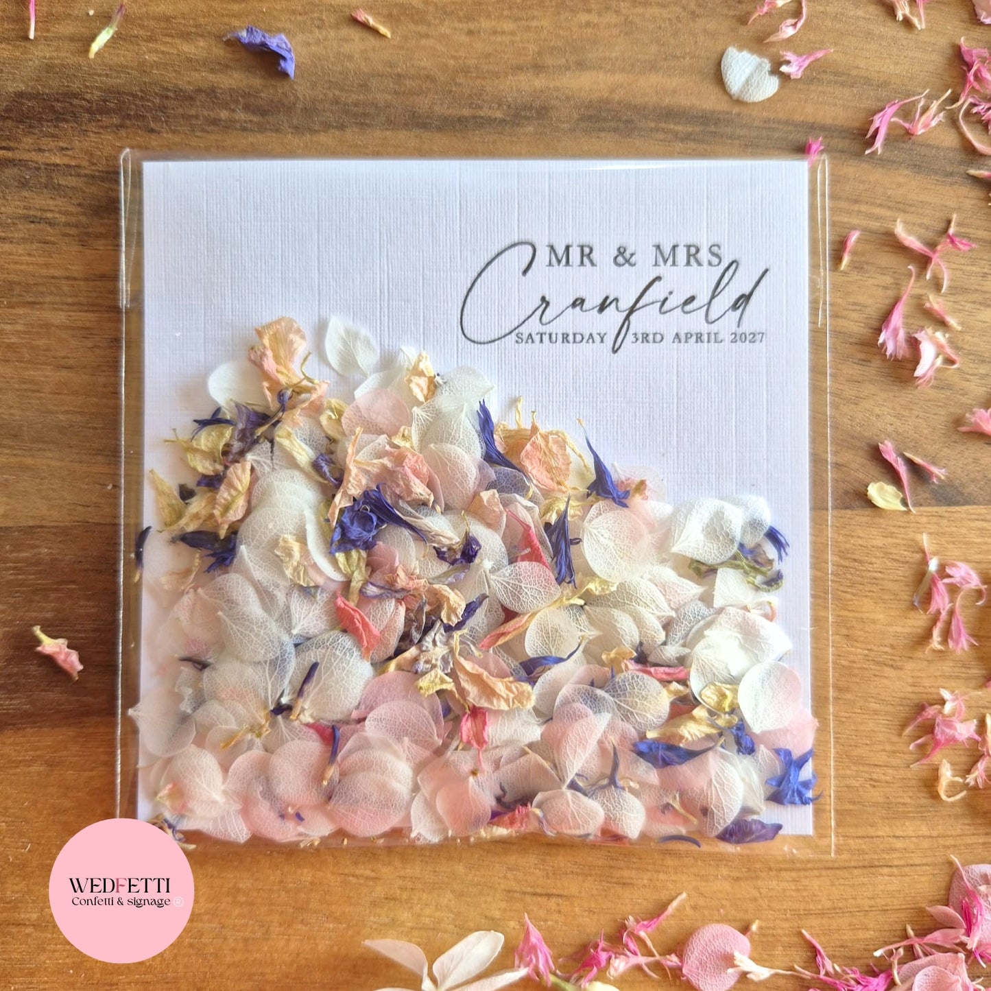 Ready to go Petal Confetti packs - Fully Compostable Packaging