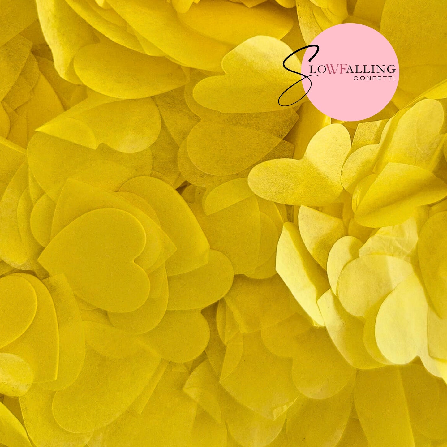 Biodegradable paper Confetti hearts - Yellow