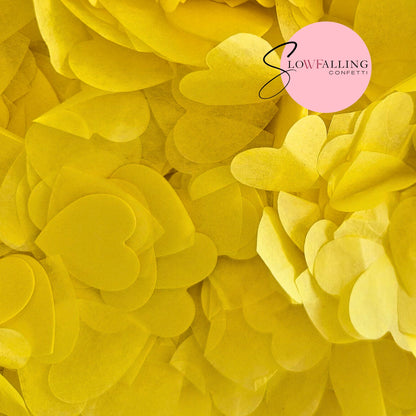 Biodegradable paper Confetti hearts - Yellow