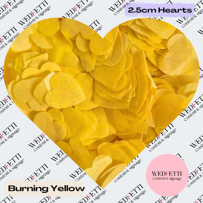 Biodegradable paper Confetti hearts - Burning Yellow