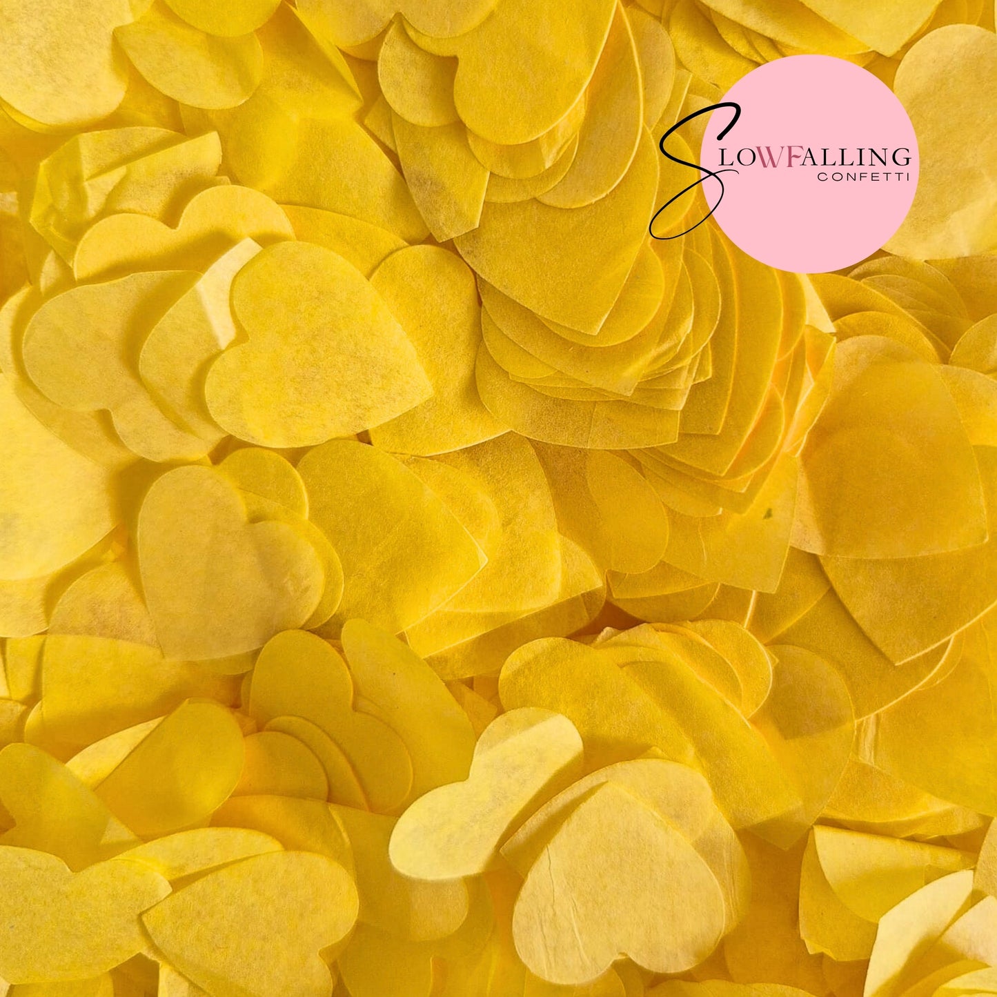 Biodegradable paper Confetti hearts - Burning Yellow