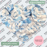 Paper Confetti hearts 1.5cm - Dusty Blue White