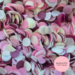 Circles Large 2.5cm Biodegradable -  light Ivory plum Burgundy Rose Pink