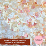 FlutterFly® Petal Confetti - White + Peach Gradient Snow Petals