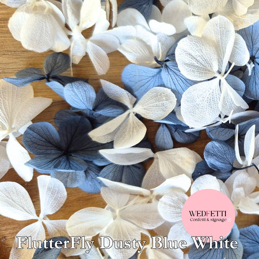 FlutterFly Petals - Dusty Blue White