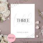 Table numbers WedFetti