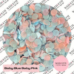 Slow falling paper Confetti - Baby Blue Baby Pink