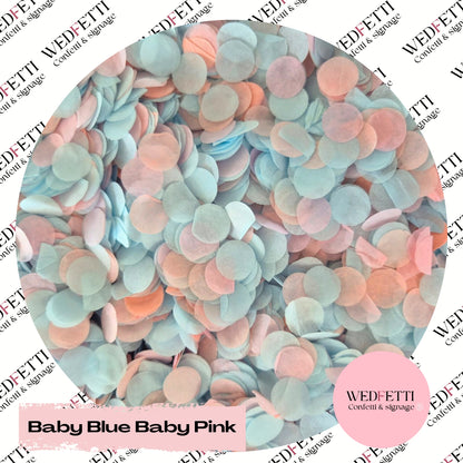 Slow falling paper Confetti - Baby Blue Baby Pink