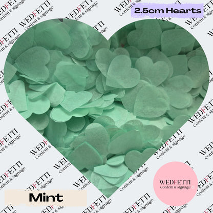 Biodegradable paper Confetti hearts - Mint