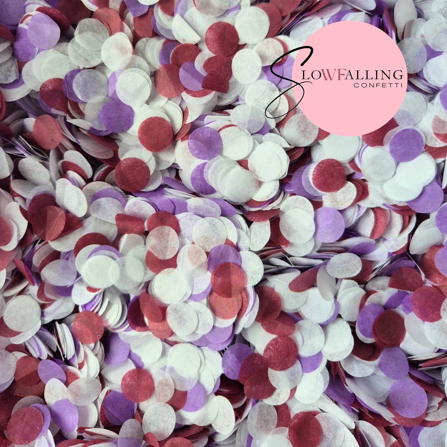 Slow falling paper Confetti - Party Purple Burgundy White
