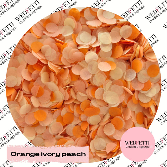 Slow falling paper Confetti - Orange Ivory Peach