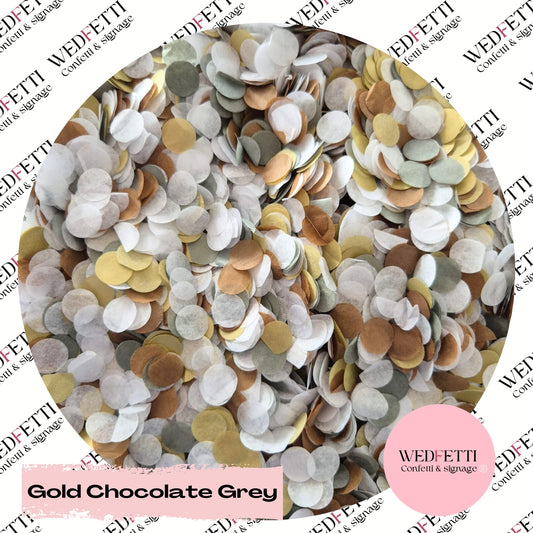 Slow falling paper Confetti - Gold Chocolate Grey