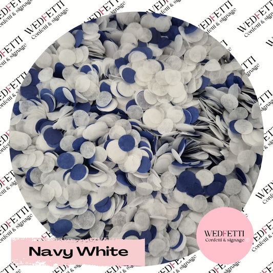 Slow falling paper Confetti - Navy White