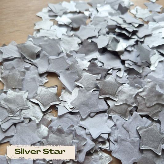 Metallic Biodegradable Confetti Stars - Silver