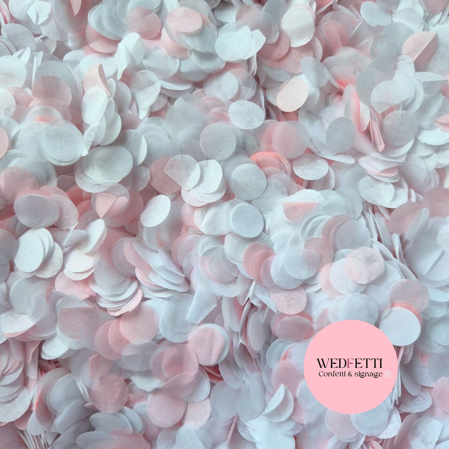 Slow falling paper Confetti - Baby Pink White